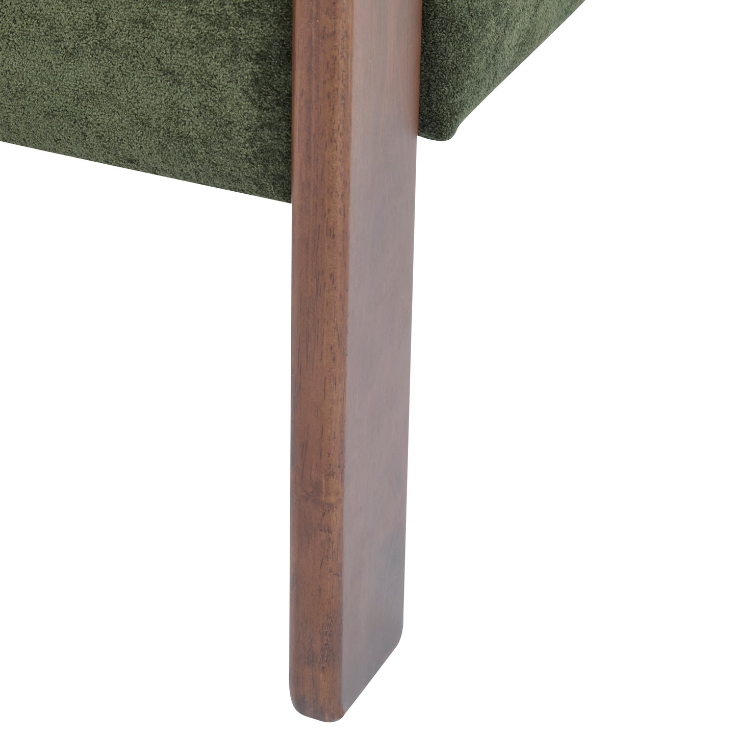 Noah Upholstered Boucle Accent Arm Chair, Rubberwood, Beige+walnut