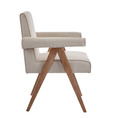 Soliner Indoor Fabric Solid Wood Dining Chair,Set of 2