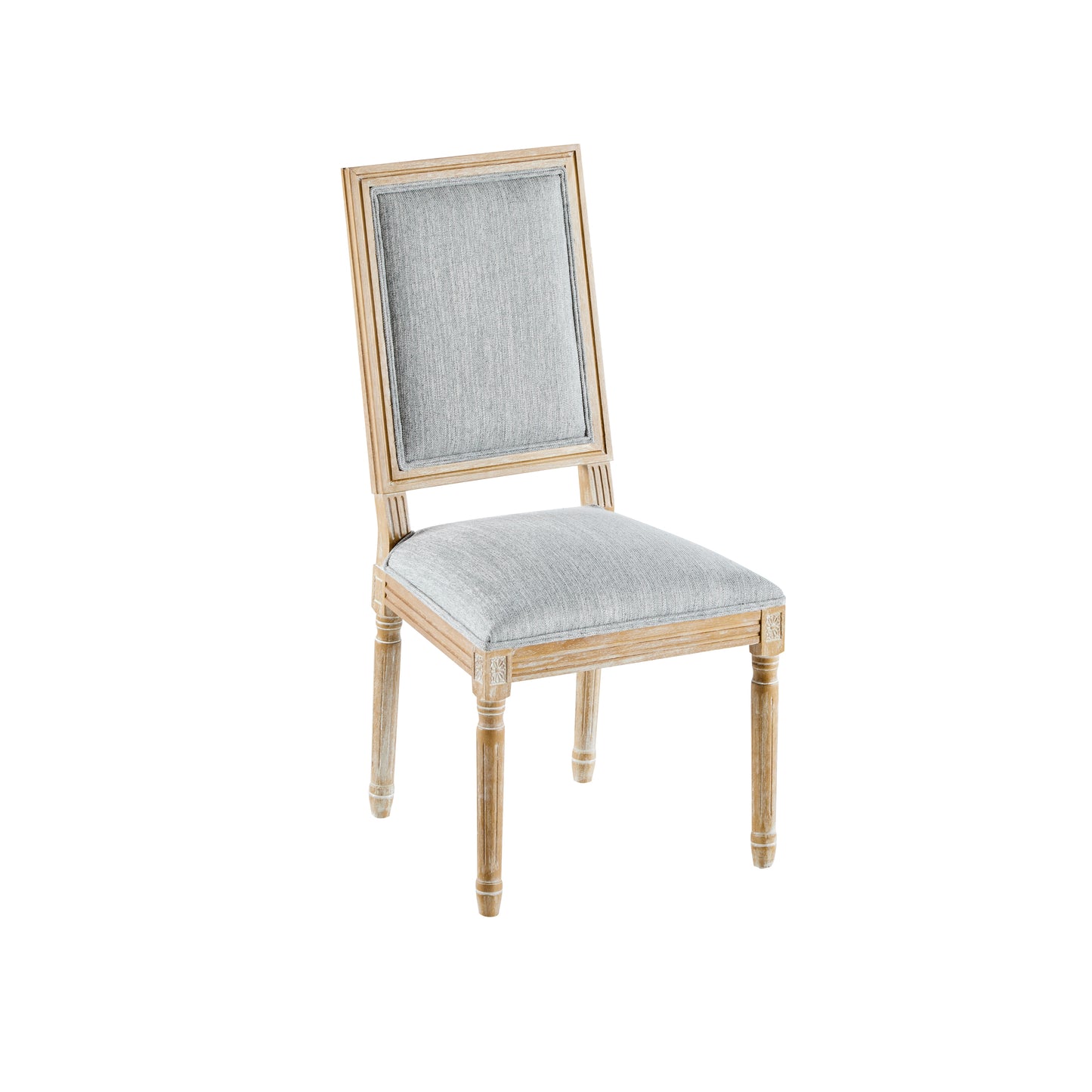 HaChiMi French Country Dining Chairs - Elegant Cane Backrest & Upholstered Seats,Set of 2