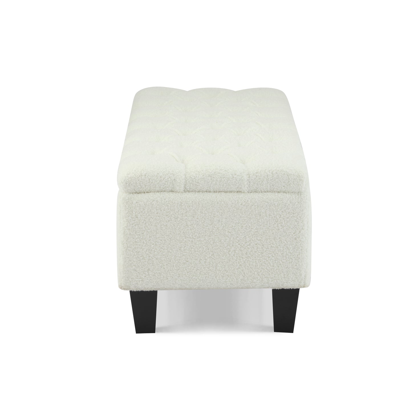 HaChe Ottoman Bench with Storage,Boucle Surface, Rubber Wood Legs, 300 lbs Capacity