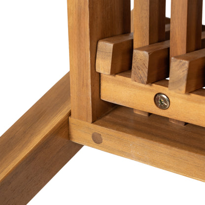 Somasilen 5-Piece Acacia Wood Outdoor Dining Set, Patio Table & Chairs with Cushions, Slatted Tabletop