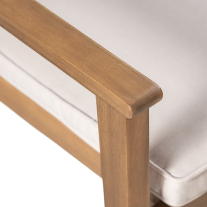 Junosila 5-Piece Acacia Wood Outdoor Dining Set - 70.75" Table & 4 Chairs with Cushions