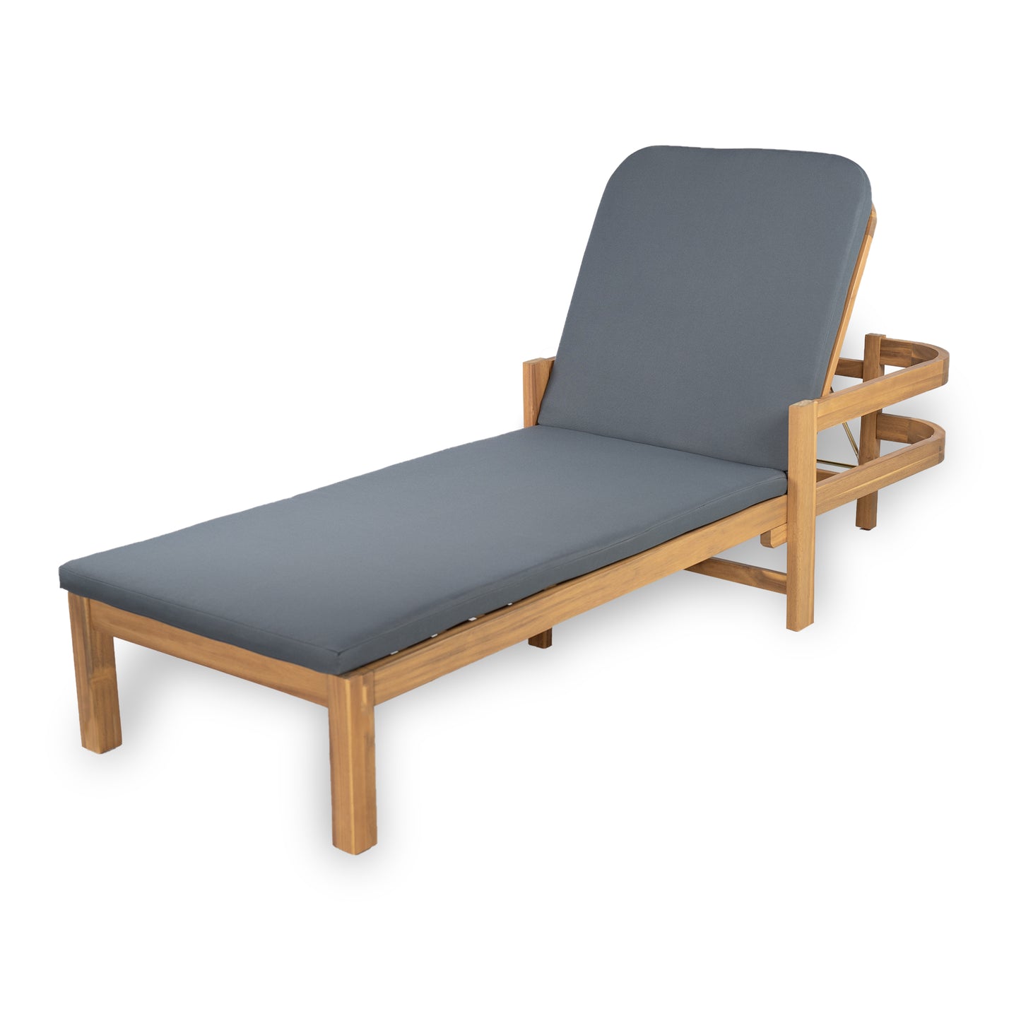 Calora Acacia Outdoor Modern Wood Chaise Lounge Chairs for Patio or Poolside