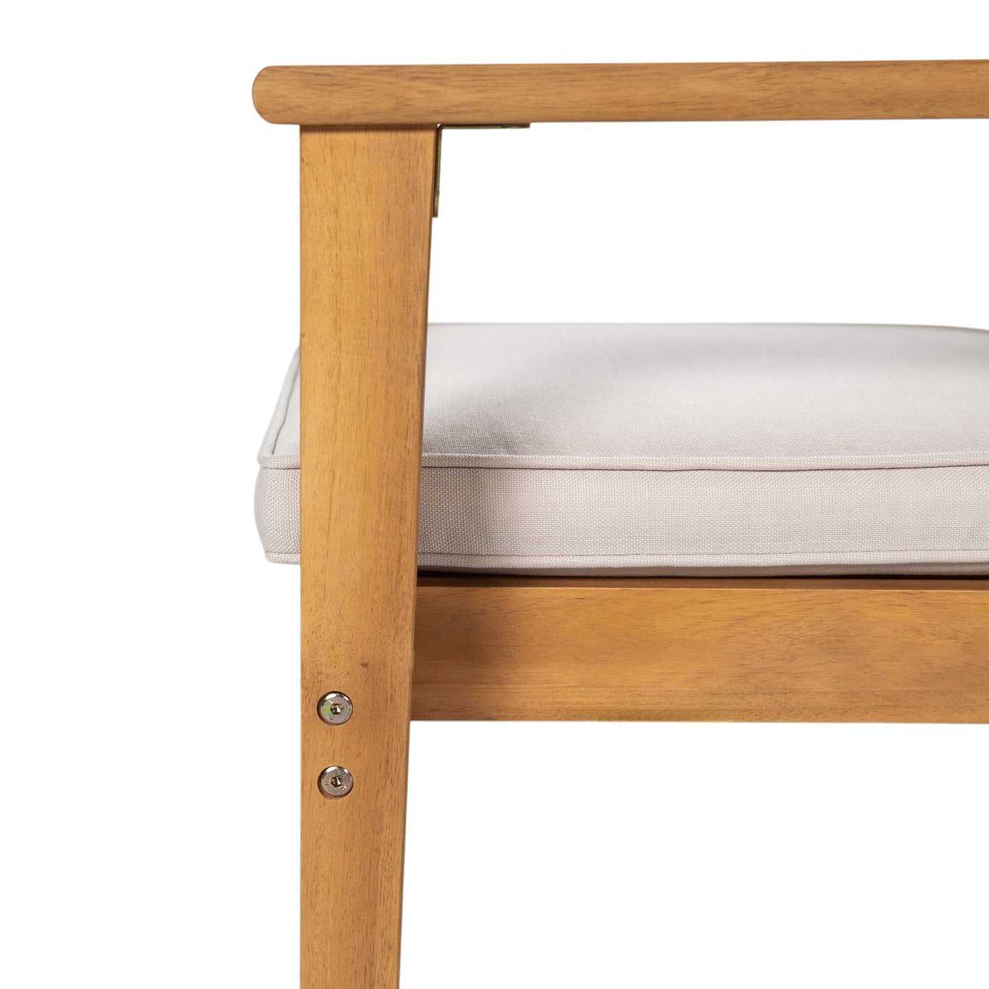 Somasilen 5-Piece Acacia Wood Outdoor Dining Set, Patio Table & Chairs with Cushions, Slatted Tabletop