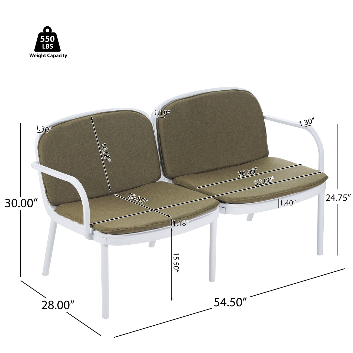 Aidan Outdoor Patio Loveseat