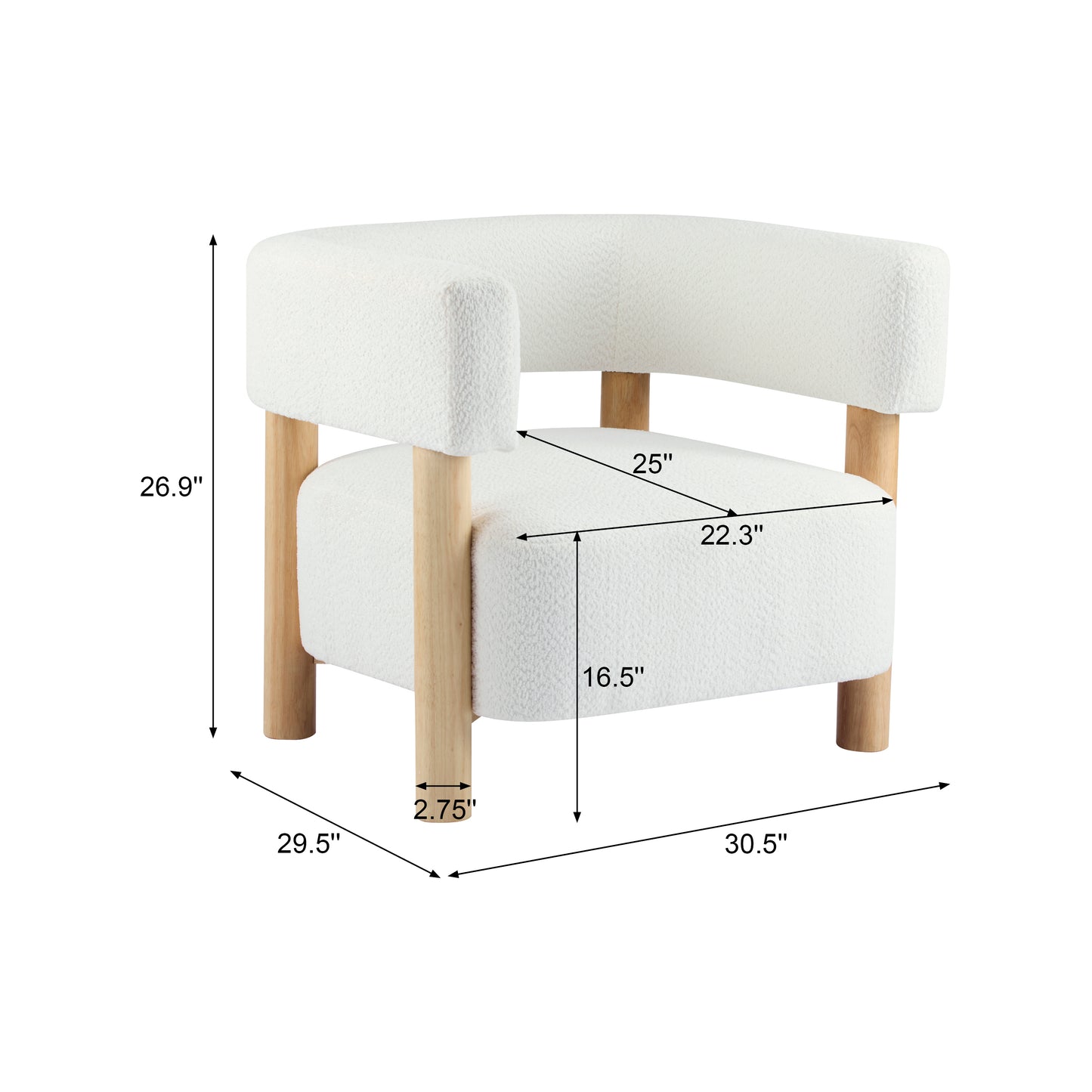 Trailthorn Boucle Upholstered Accent Arm Chair