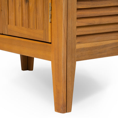 Eirion Outdoor Patio Storage Cabinet, Acacia Wood