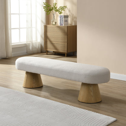 Hrafnol 64"L  Dining Bench for Dining Room, Upholstered Bedroom End of Bed Entryway Bench