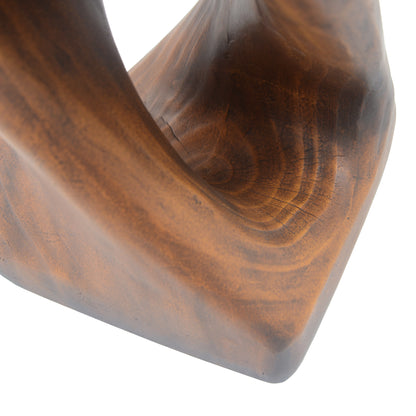 Woanar MGO Twist Shape Side Table, Wood-like texture