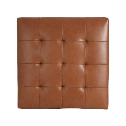 Sonicpeak Mid-Century Modern PU Upholstered Ottoman