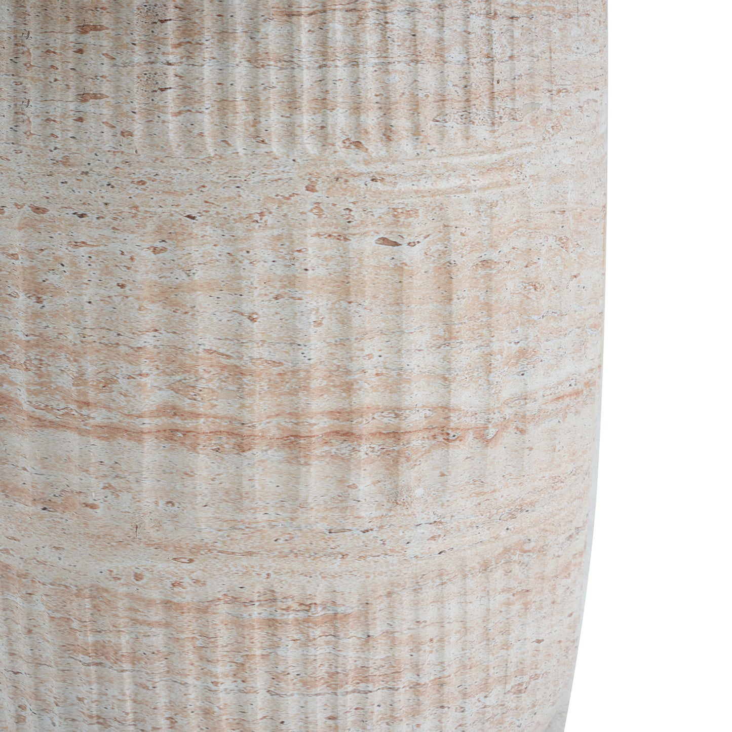 Alderbay Outdoor Lightweight Concrete Side Table,Travertine Finish