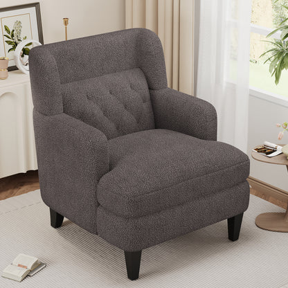 Dorelle Upholstered Accent Chair Tufted Armchair for Living Room and Bedroom