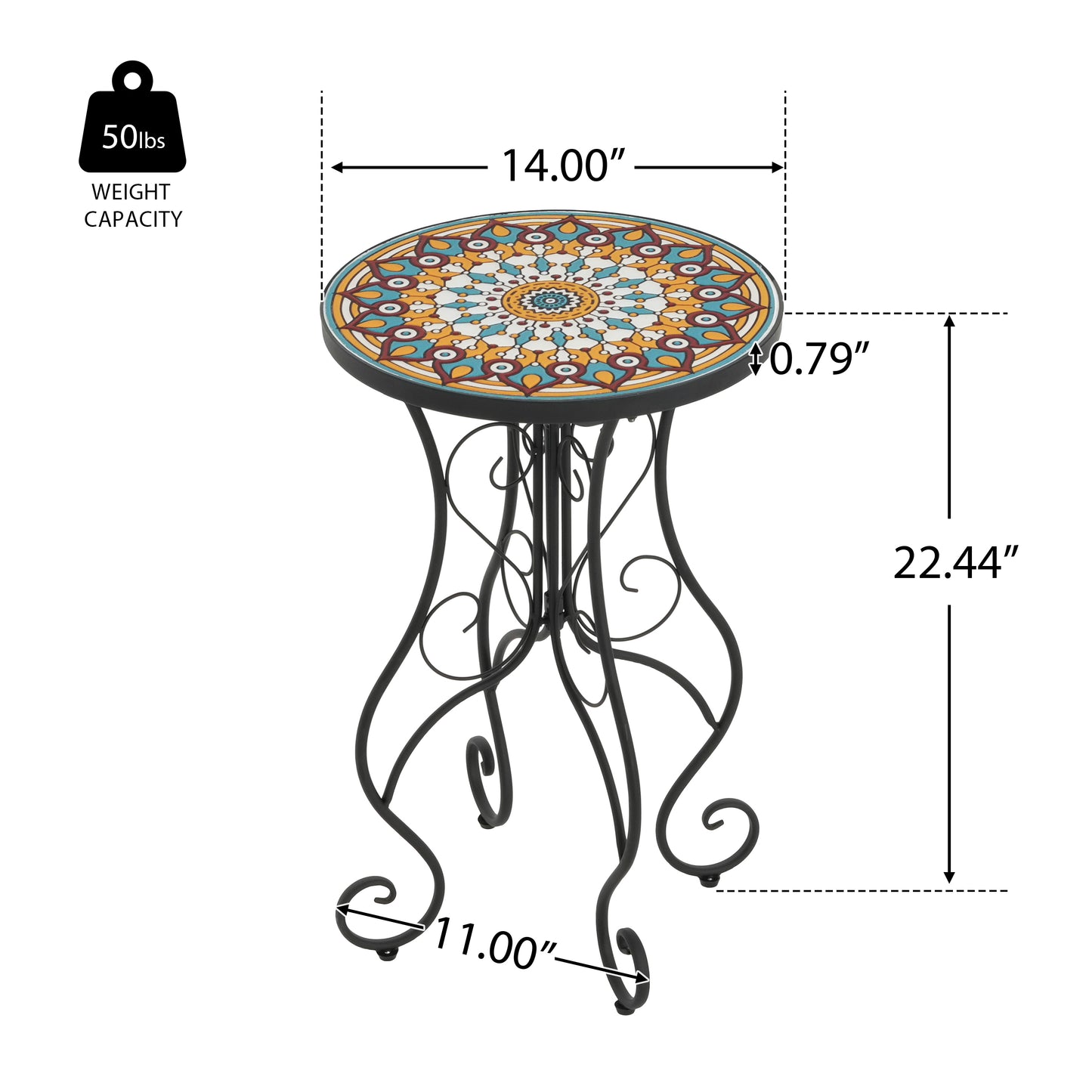 Thanee Outdoor Patio Round Side Table