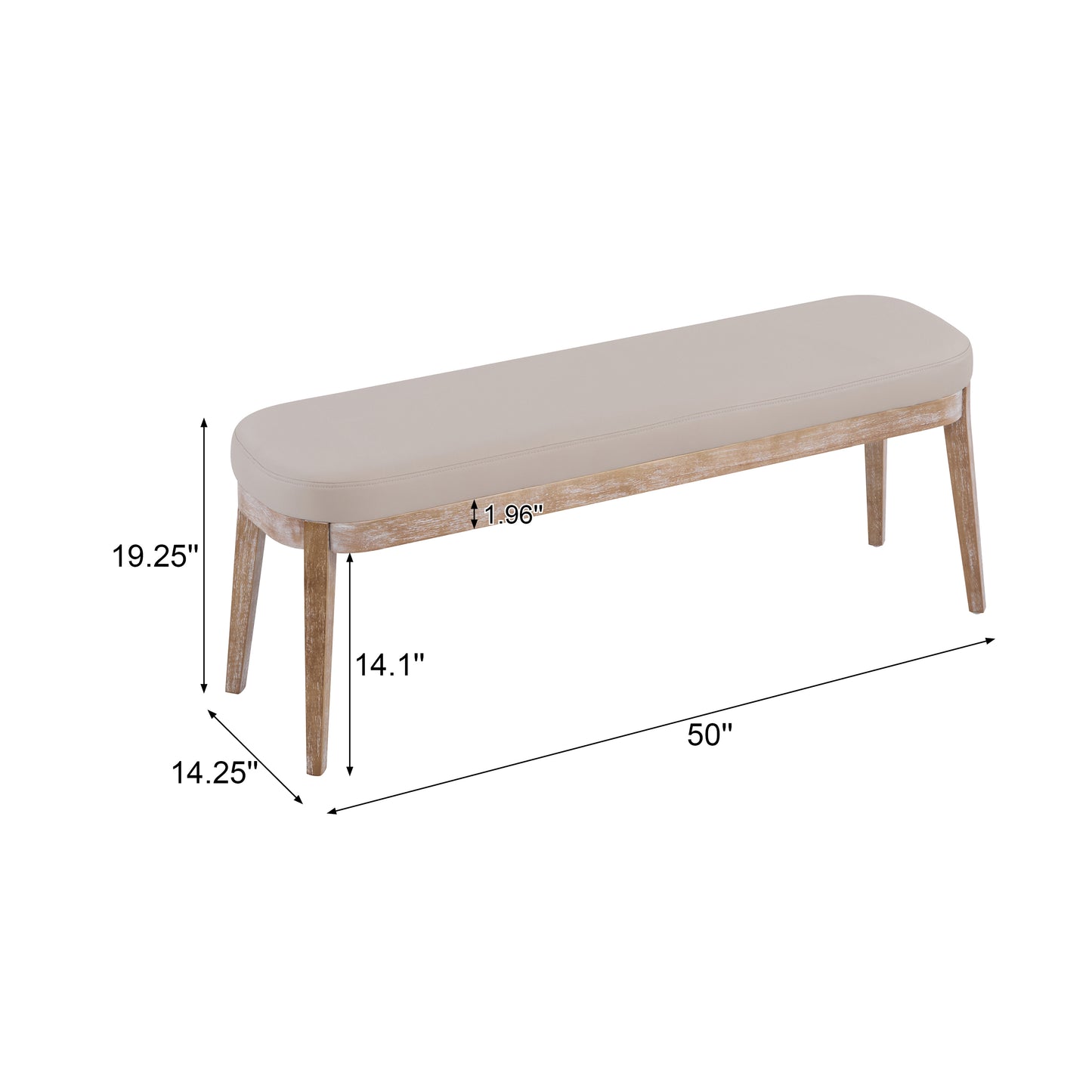 Andromedo Modern Upholstered PU Leather Ottoman Bench