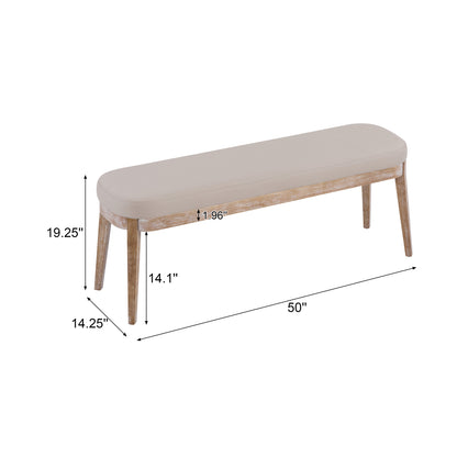 Andromedo Modern Upholstered PU Leather Ottoman Bench