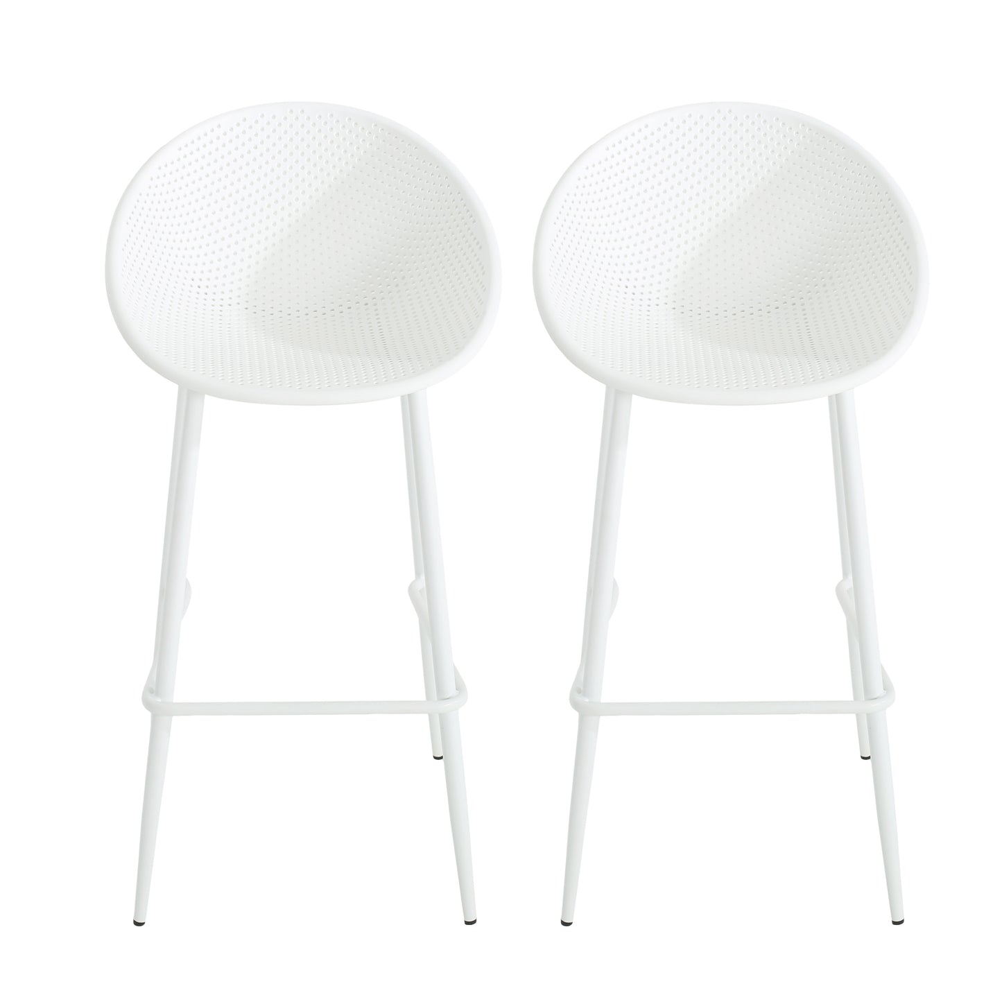 Indoor & Outdoor Polypropelene Plastic Gable Barstool, Set of 2