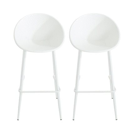 Indoor & Outdoor Polypropelene Plastic Gable Barstool, Set of 2