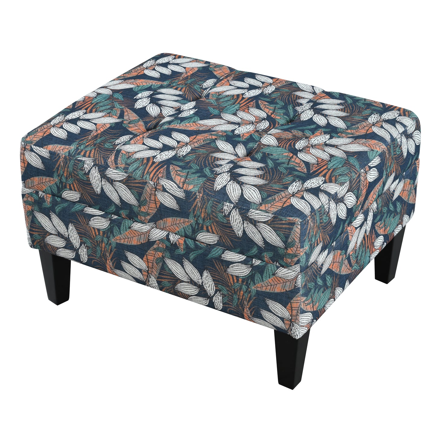 Briseis High-quality Upholstered Ottoman with birch legs, comfortable lounge stool