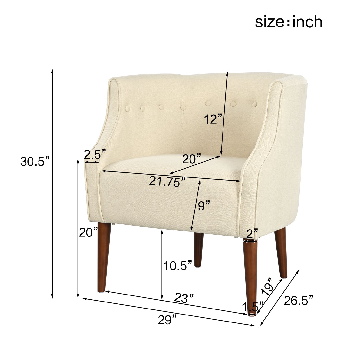 Davidson Tub Design Upholstered Accent Chair