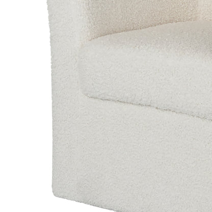 Daisy Boucle Swivel Club Chair, White