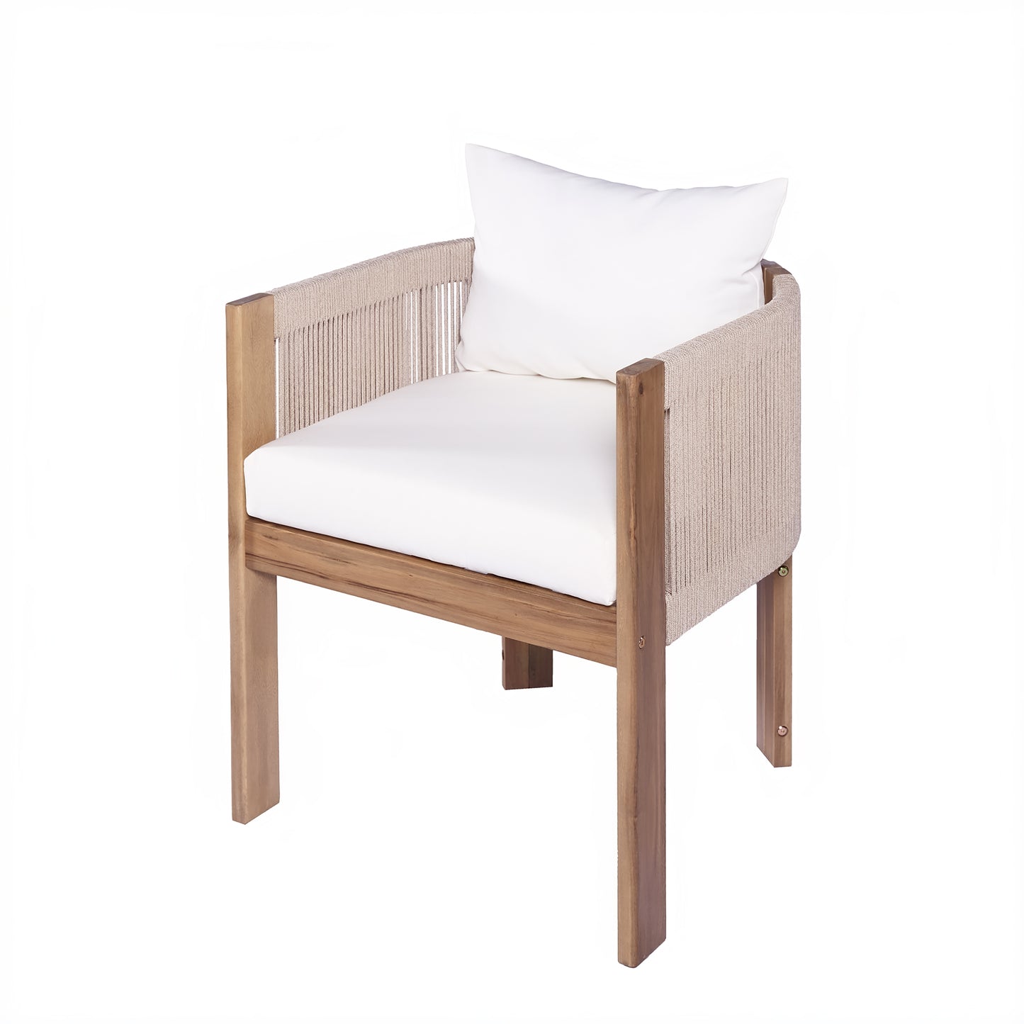 Matera Modern Wood Patio Dining Chair (Set of 2)