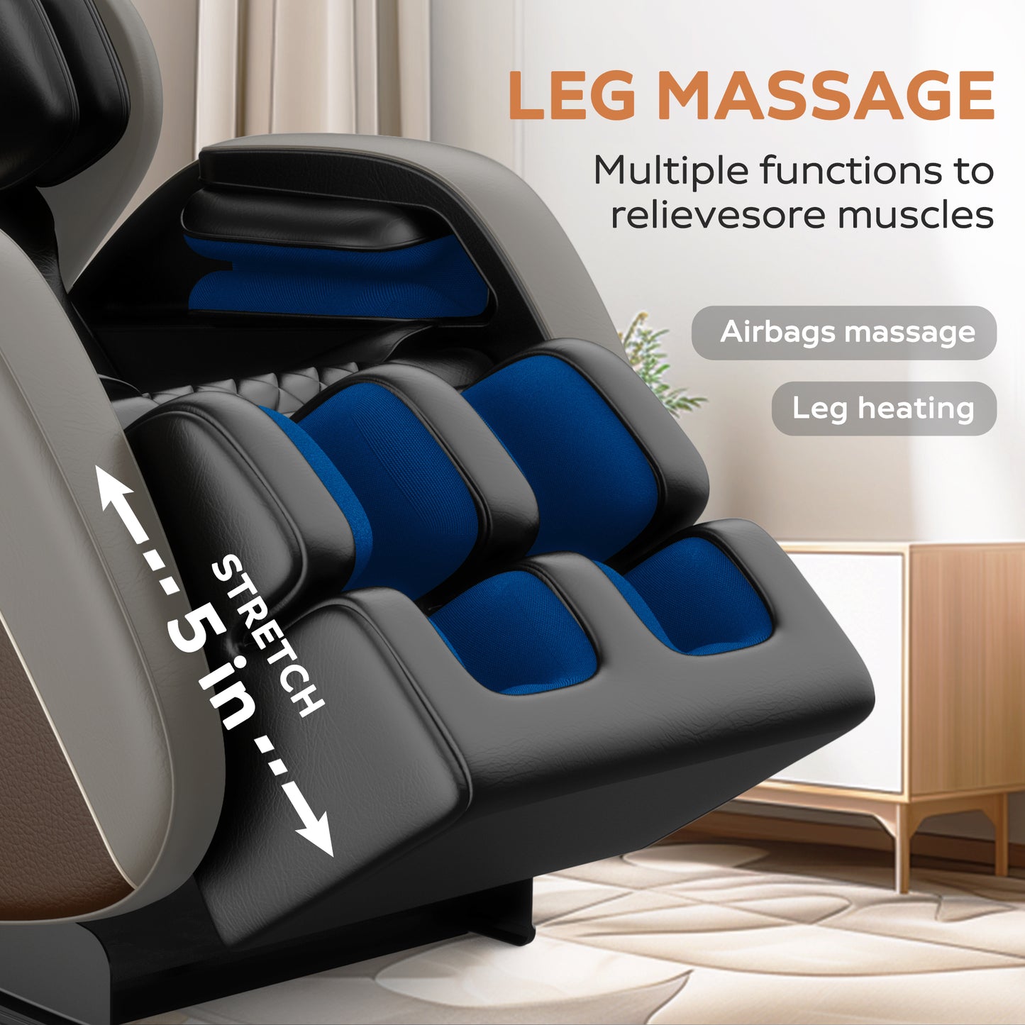 2024 Zero Gravity Full Body Massage Chair with Air Pressure, Heating, and Foot Relaxation