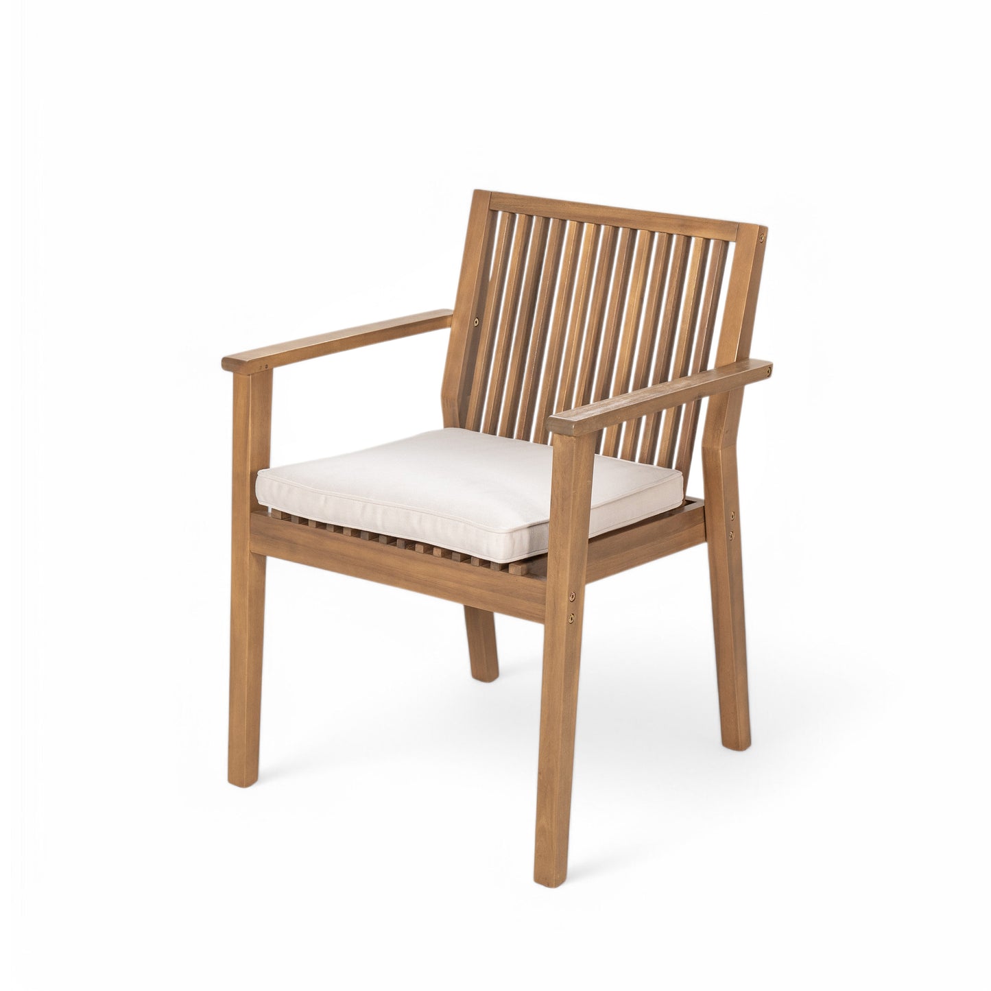 Somadorin Durable 7 - Piece Patio Furniture Set Acacia Wood Table and 6 Heavy-Duty Cushioned Chairs