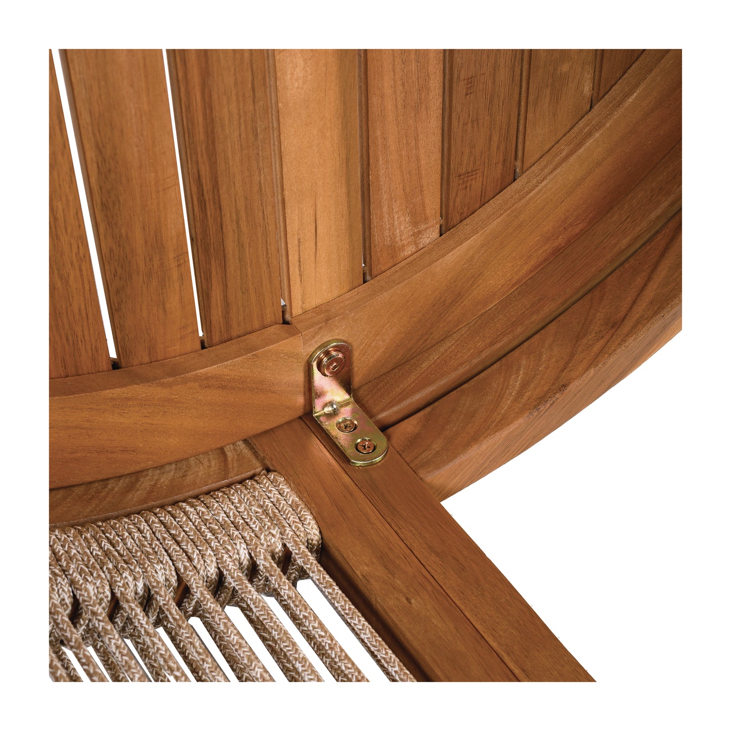 Cavolenin 27.95" Acacia Wood Outdoor Coffee Table - Handwoven Rope Accent Boho Patio Table