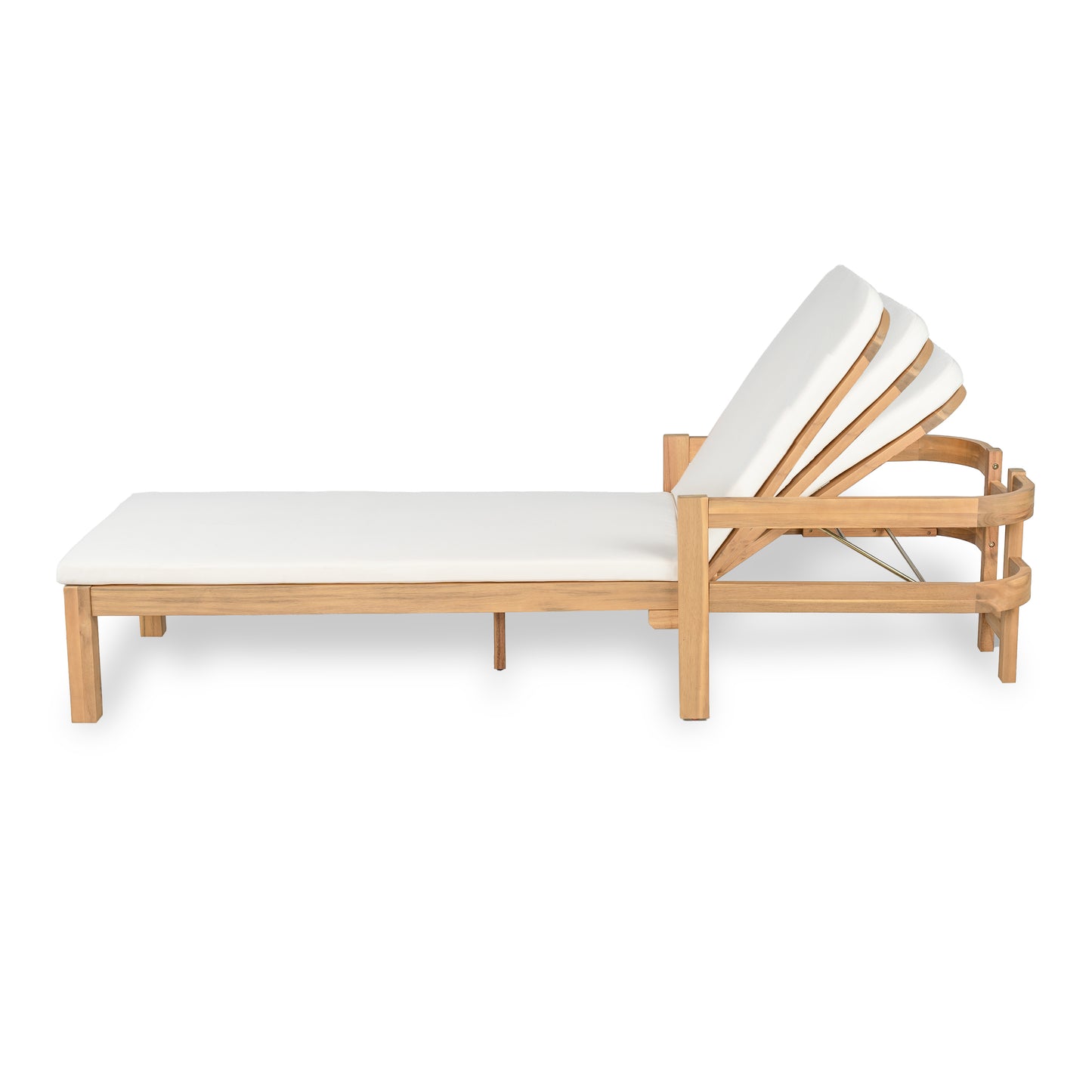 Calora Acacia Outdoor Modern Wood Chaise Lounge Chairs for Patio or Poolside