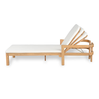 Calora Acacia Outdoor Modern Wood Chaise Lounge Chairs for Patio or Poolside