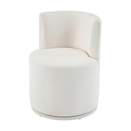 Nebula Modern Swivel Upholstered Side Chair in Beige