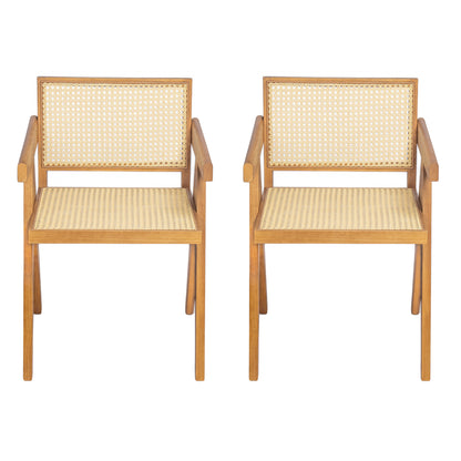 Chandiger Wood Arm Dining Chair,Set of 2