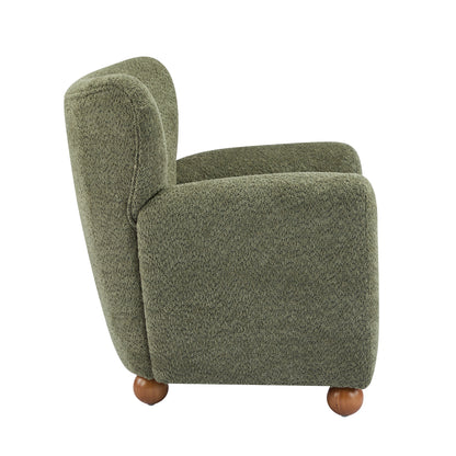 Isorylis Premium Fabric Cozy Wingback Solid Armchair