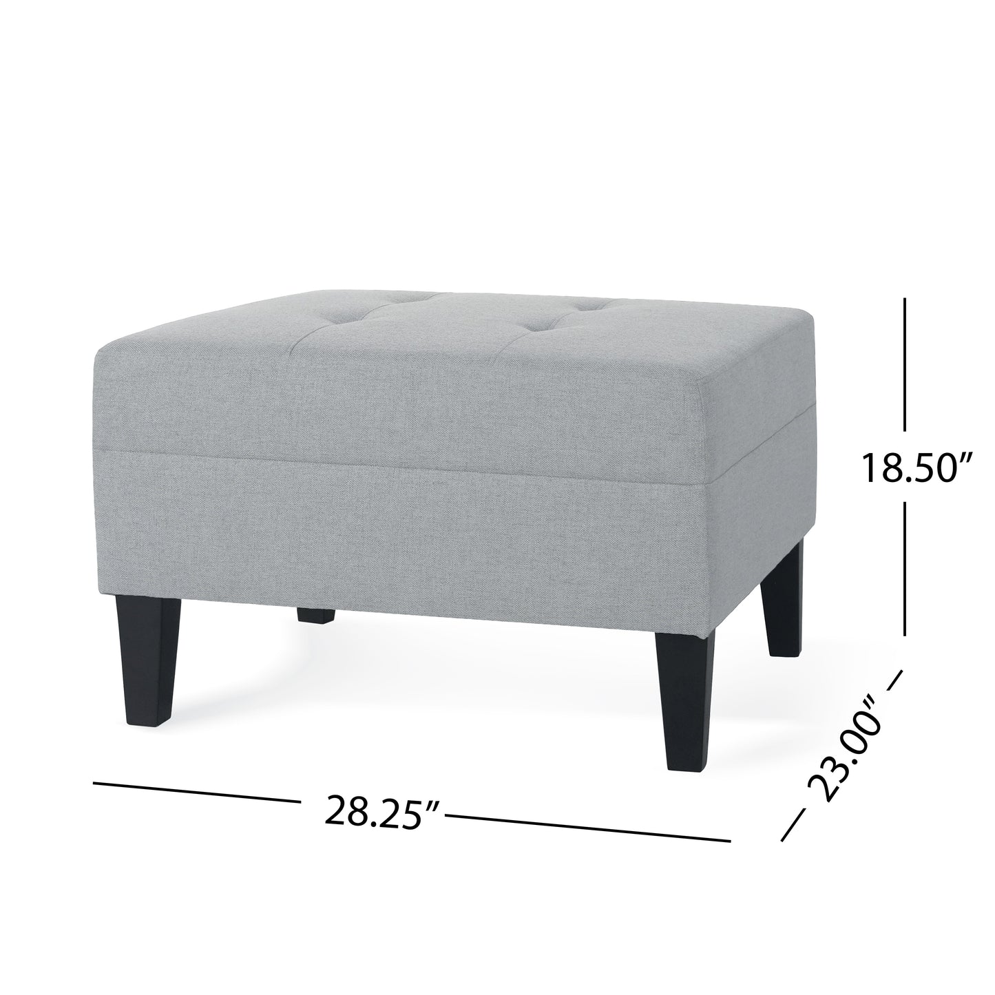 Briseis High-quality Upholstered Ottoman with birch legs, comfortable lounge stool