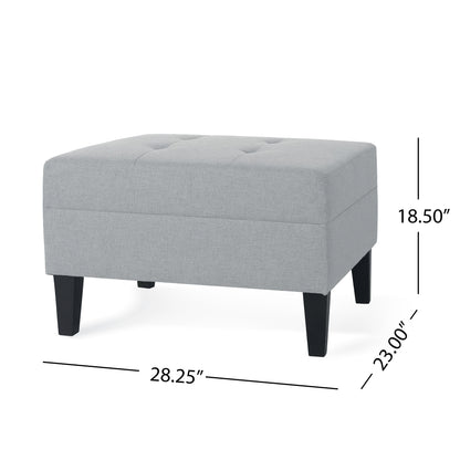 Briseis High-quality Upholstered Ottoman with birch legs, comfortable lounge stool