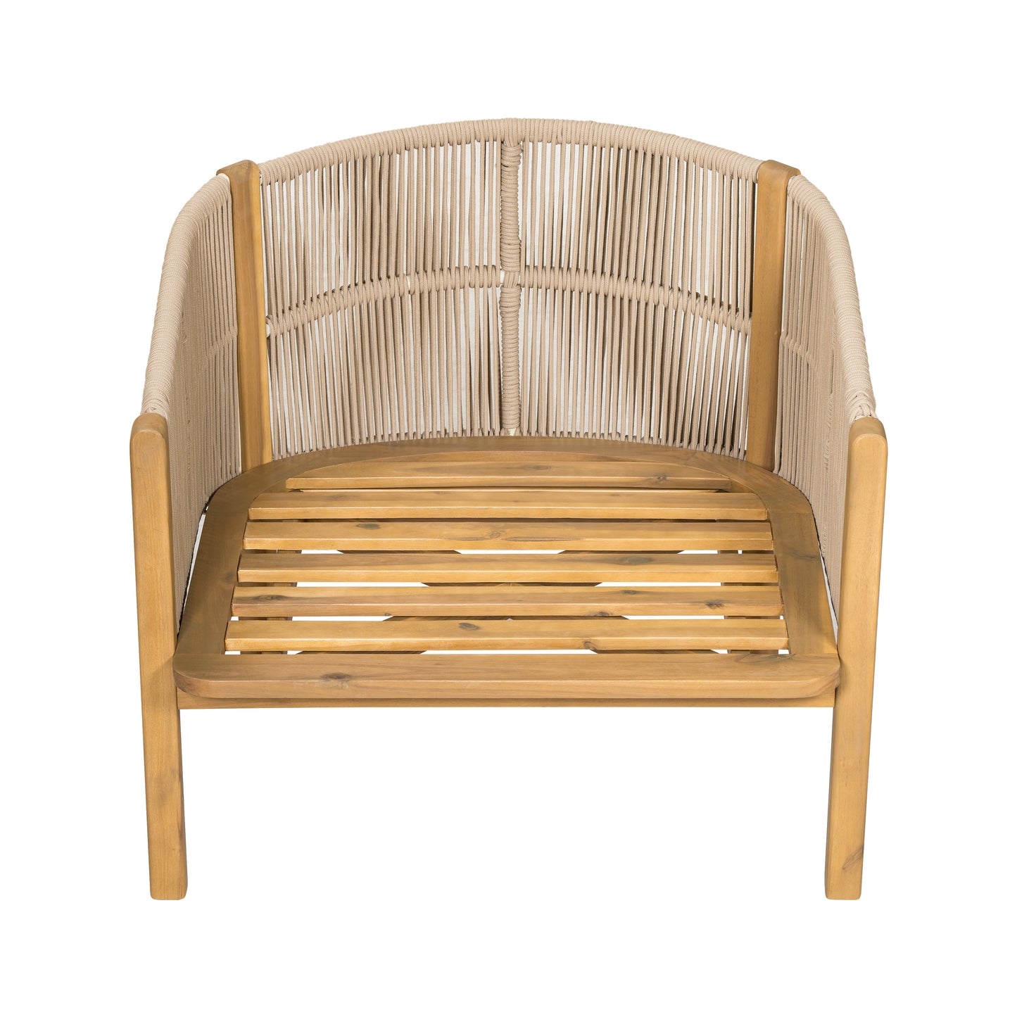 Ylaenor Outdoor Wood Club Chair, with Cushion
