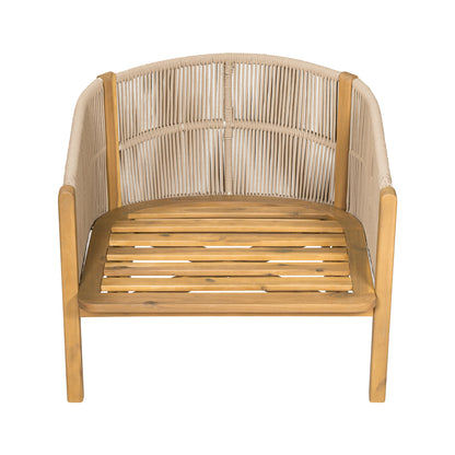 Ylaenor Outdoor Wood Club Chair, with Cushion
