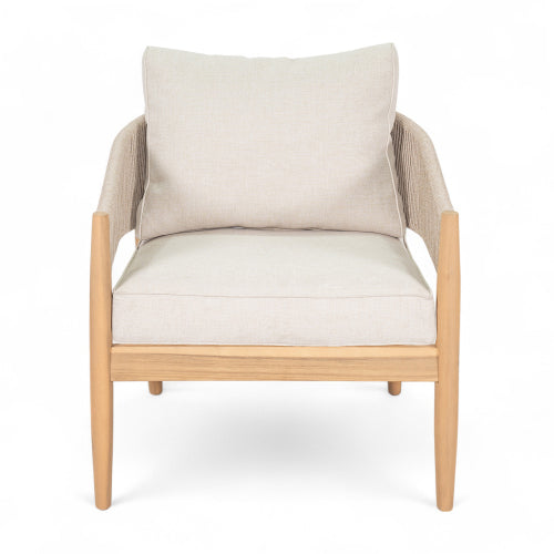 Veronia Outdoor Patio Acacia Wood Club Chair With Cushion,Set of 2