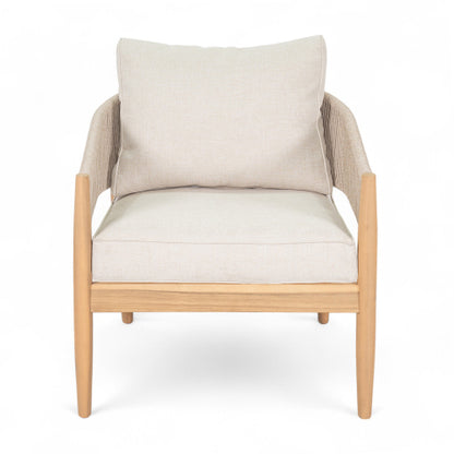 Veronia Outdoor Patio Acacia Wood Club Chair With Cushion,Set of 2