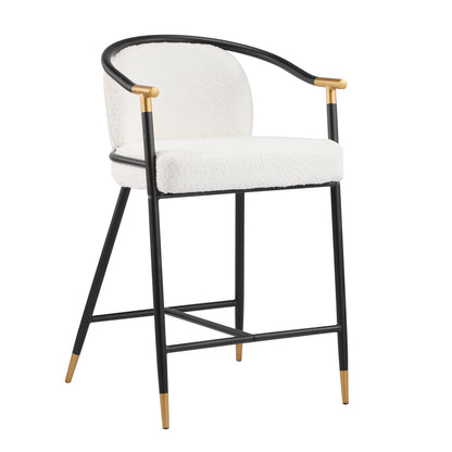 Marovian 26" H Upholstered Counter Stool with Metal Frame