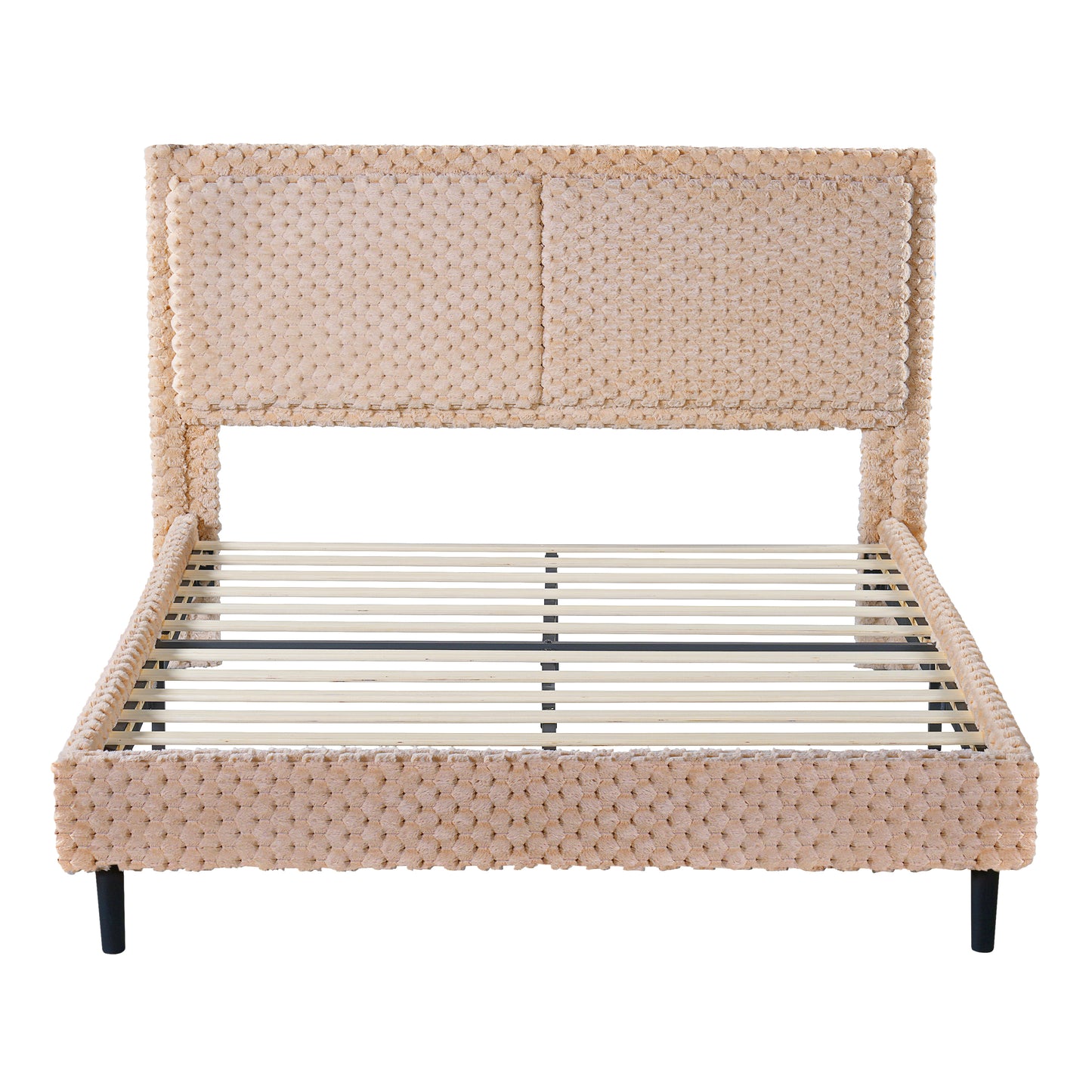 Fessil Simple Modern Plush Soft Bed Comfortable Backrest Bedroom Bed
