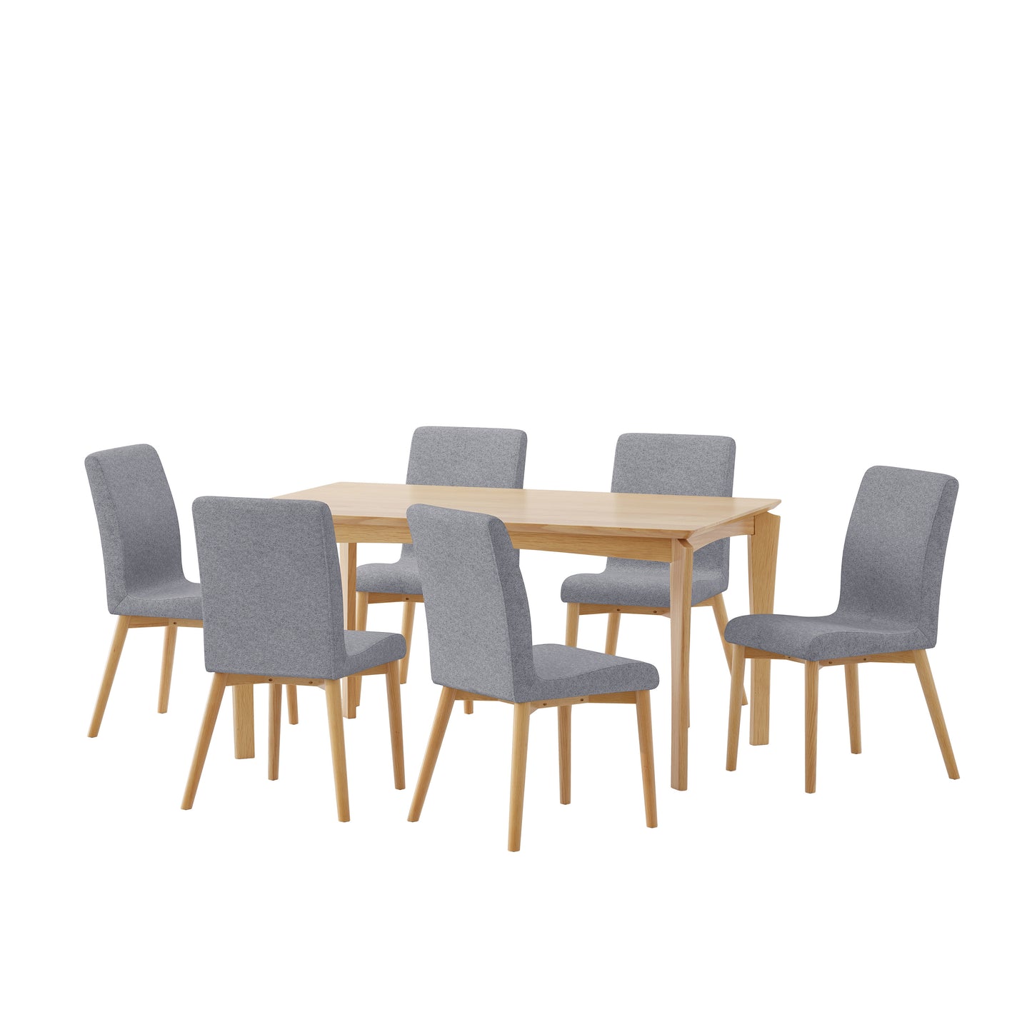 Amesbury Wood and Fabric 7 Piece Dining Set