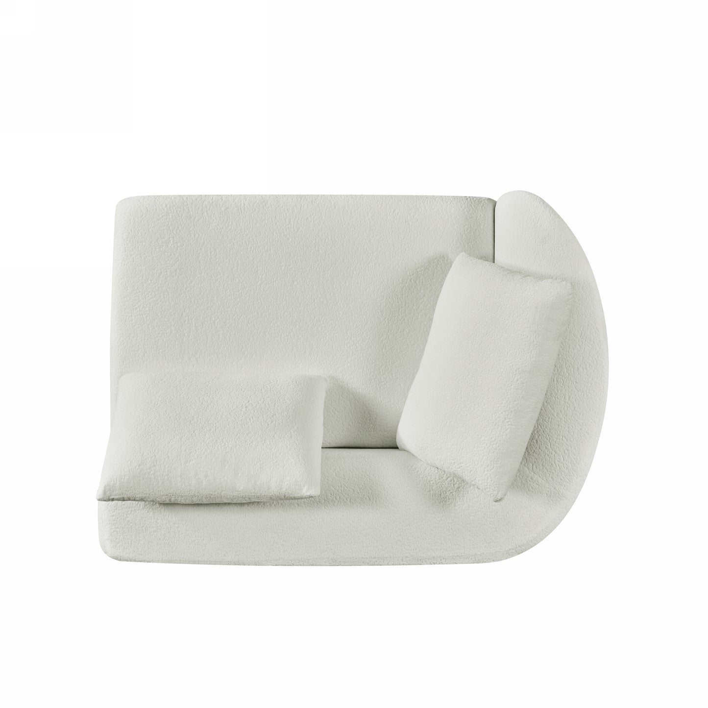 Orellar 116" Modern Curved Sectional Sofa with High-Density Fully Compressed Sponge and Chaise Lounge, Pearl Upholstery