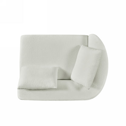 Orellar 116" Modern Curved Sectional Sofa with High-Density Fully Compressed Sponge and Chaise Lounge, Pearl Upholstery