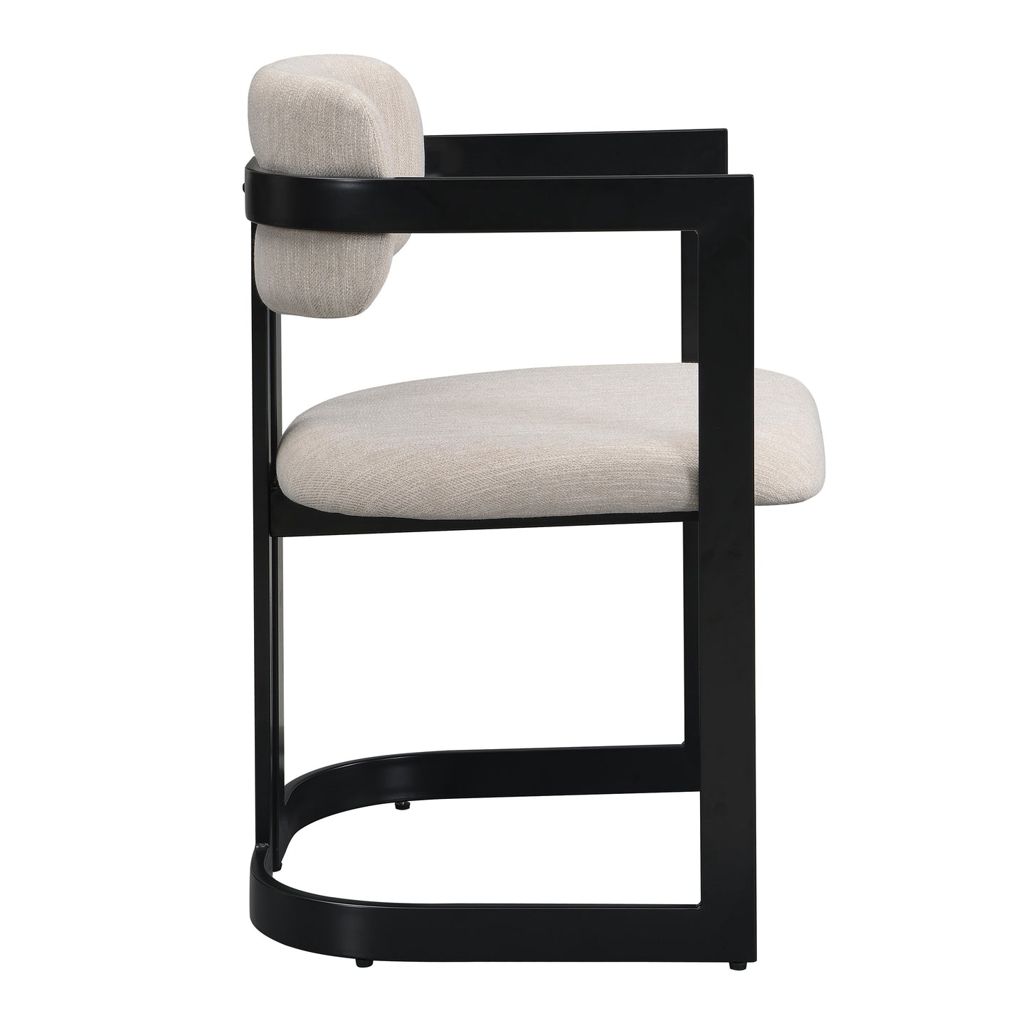 ‌Dashiell Upholstered Dining Chairs,Fabric Metal Frame Armchairs,Set of 2