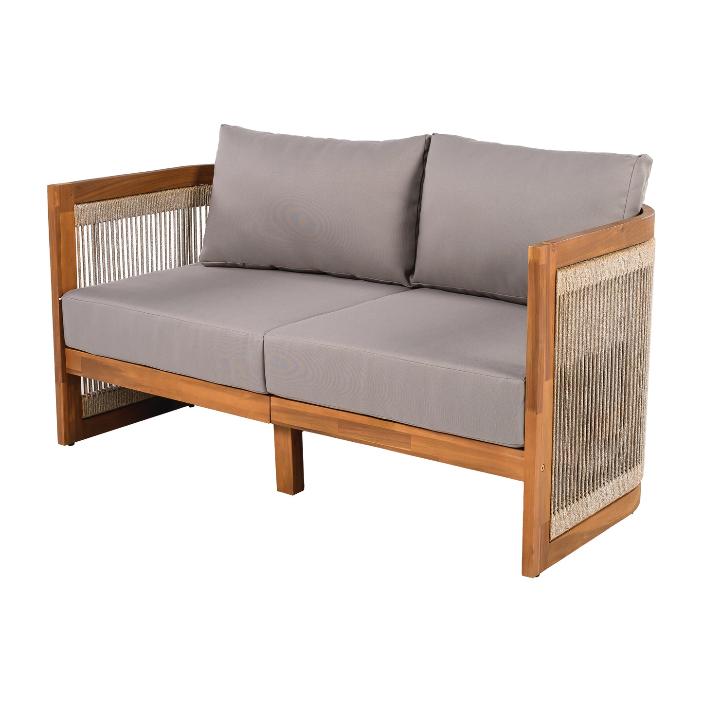 Vireo 4-Piece Patio Seating Group 2 Chairs, Loveseat & Table Acacia Wood Outdoor Furniture Set