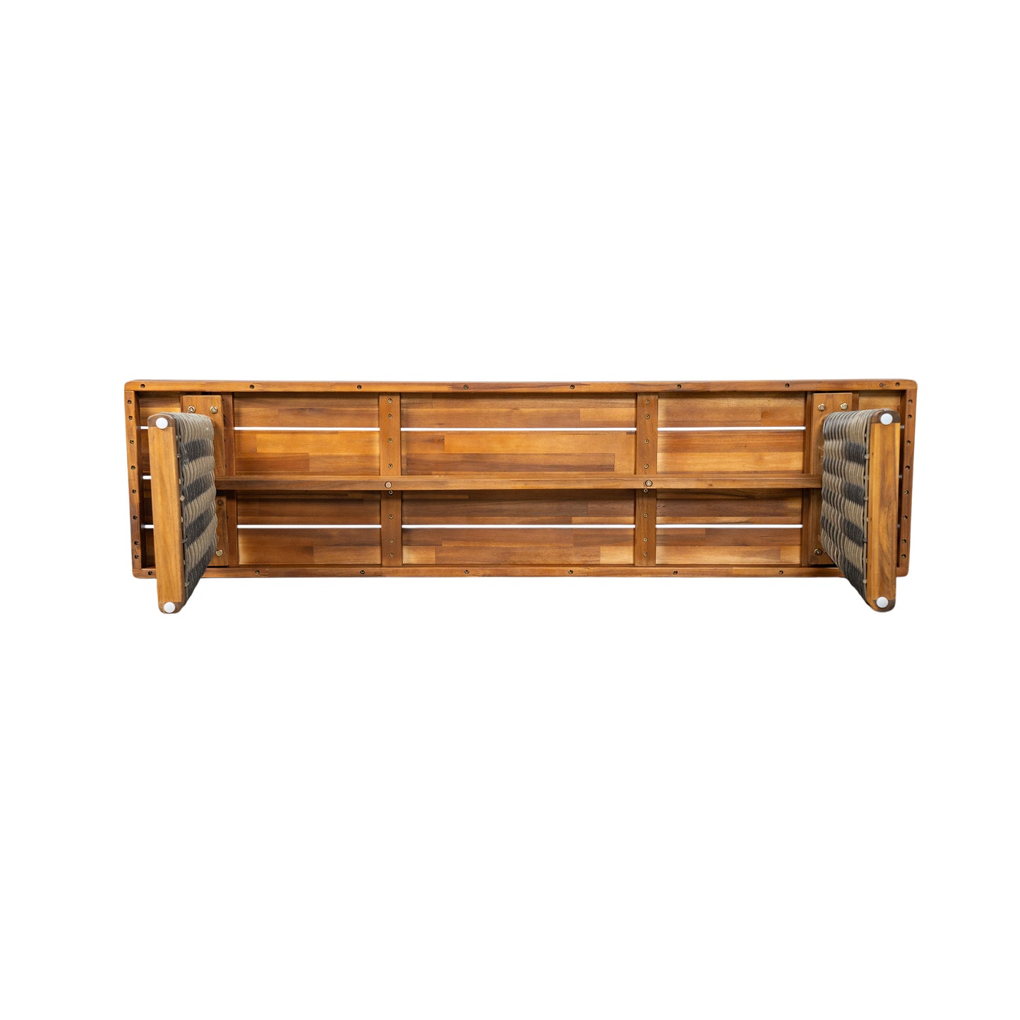 Vireor Outdoor Acacia Wood Bench, Southeast Asian charm