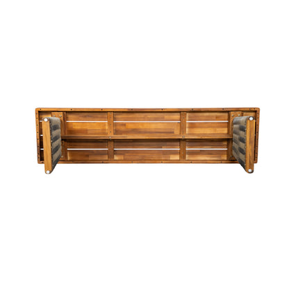 Vireor Outdoor Acacia Wood Bench, Southeast Asian charm