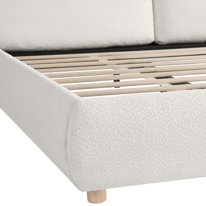 Maeve Upholstered Platform Bed with Two Removable Pillow Headboard