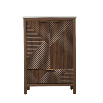 Felix 24 Inches Bathroom Vanity with Sink Combo, Modern Bathroom Vanity with Single Faucet Hole, Textured Door Panels